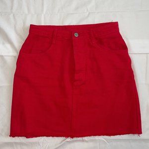 PacSun Red Denim Mini Skirt